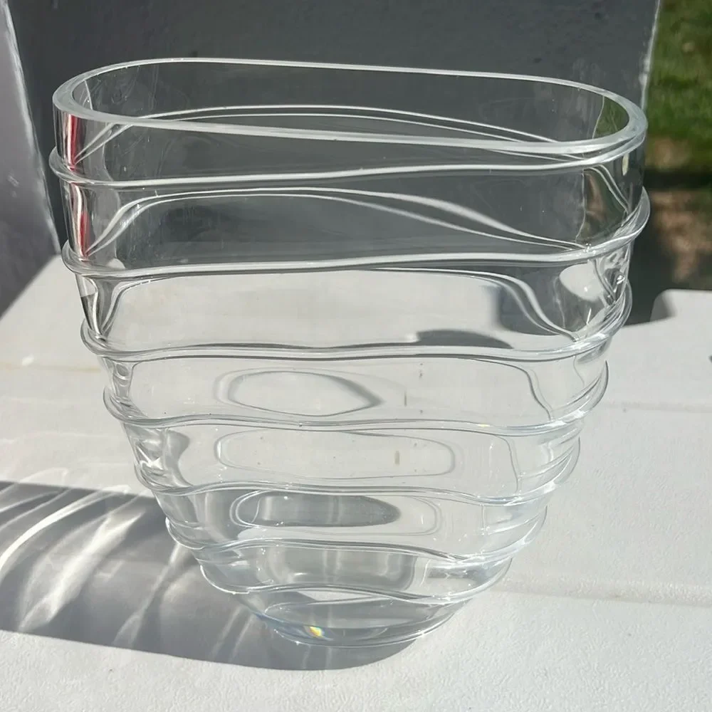 SELEZIONE IVV Crystal Swirl Oval Vase | Modern Design | Made in Italy 🌸